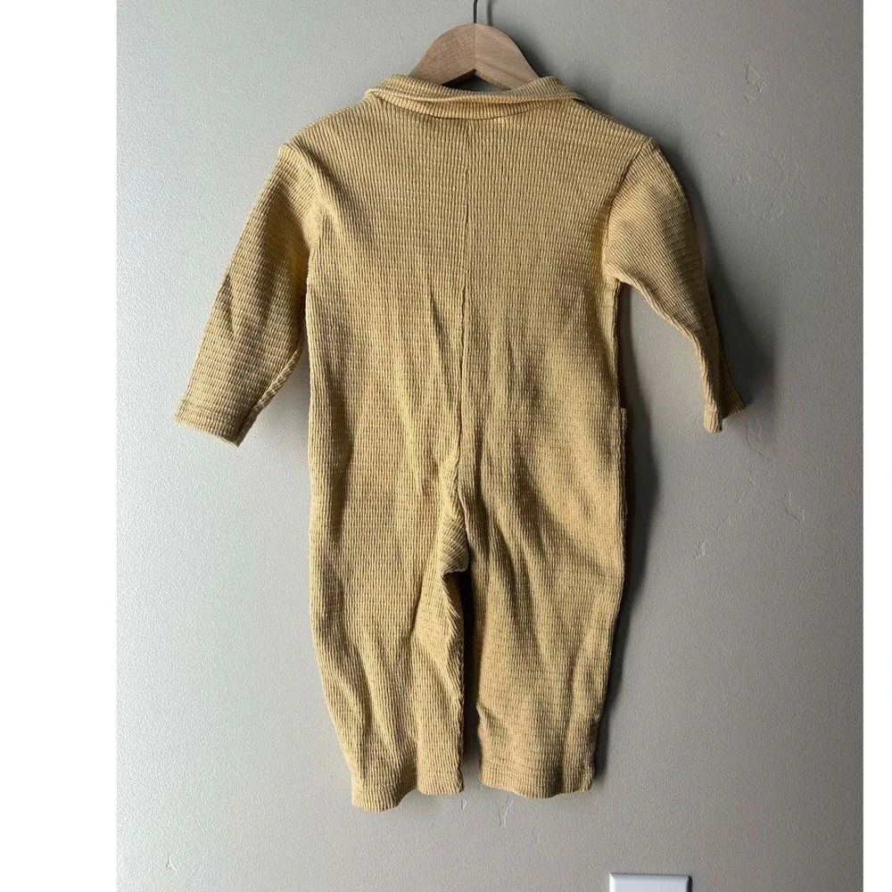 Zara Ribbed Coverall Romper Neutral Scandi Coastal 9-12 M Cotton Playhoodcore